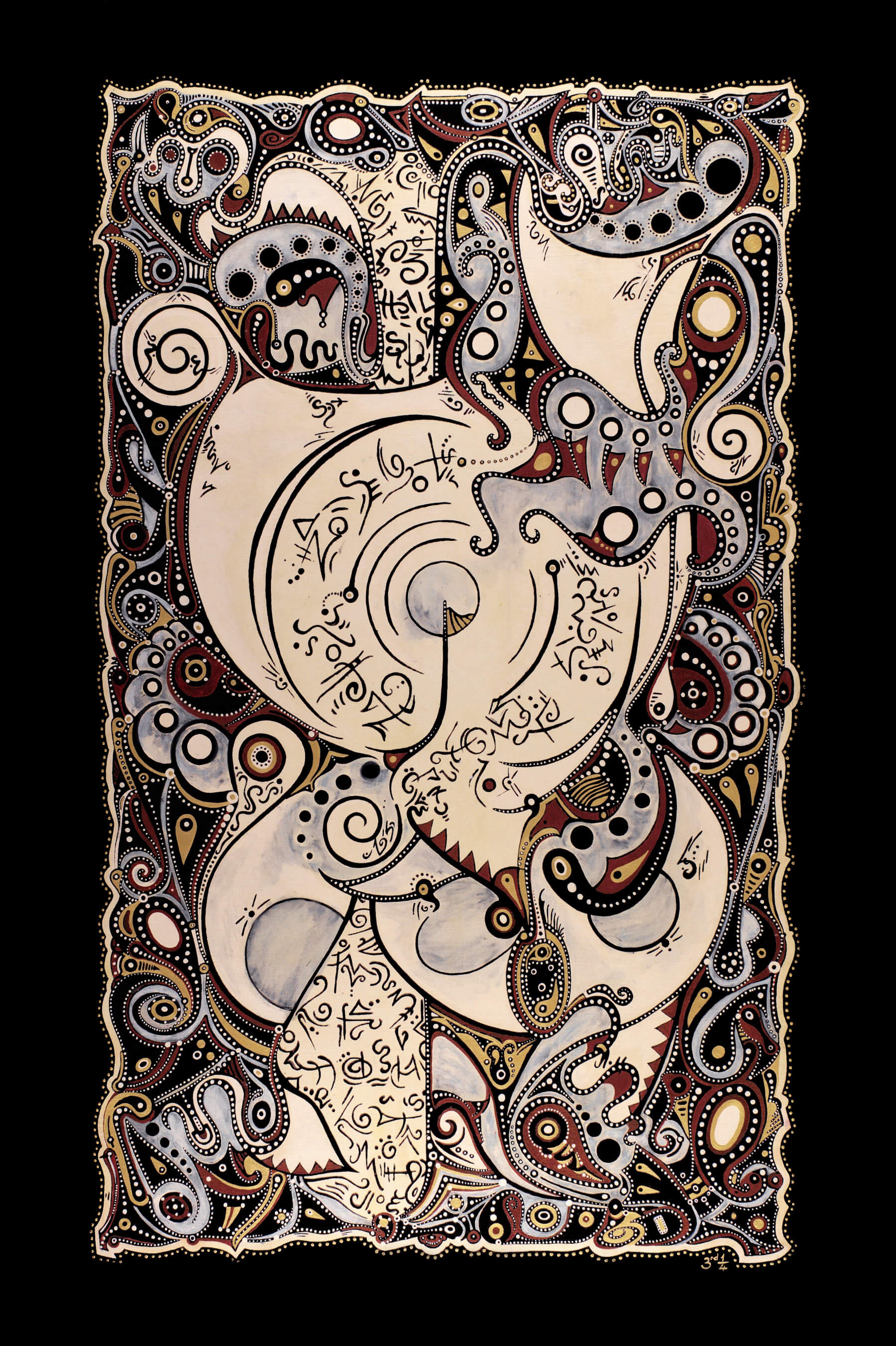 A Celtic Bubble, hand-painted fabric created in Dublin in 1994